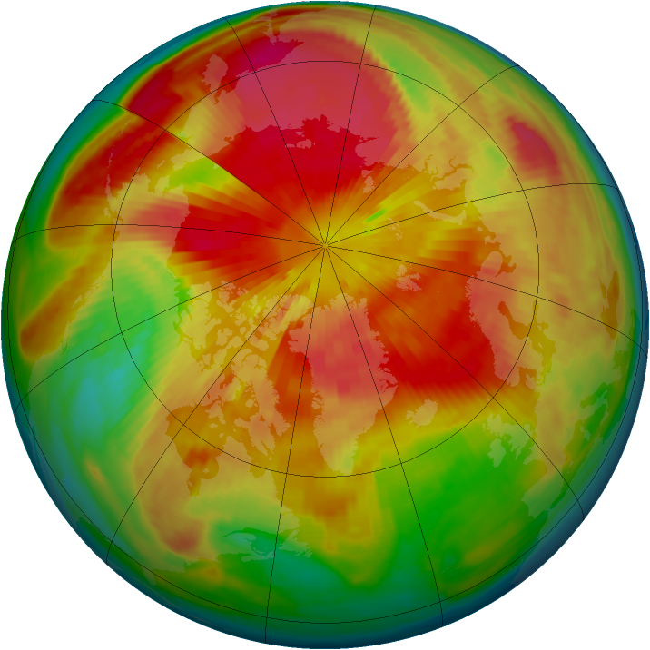 Arctic ozone map for 22 March 1999